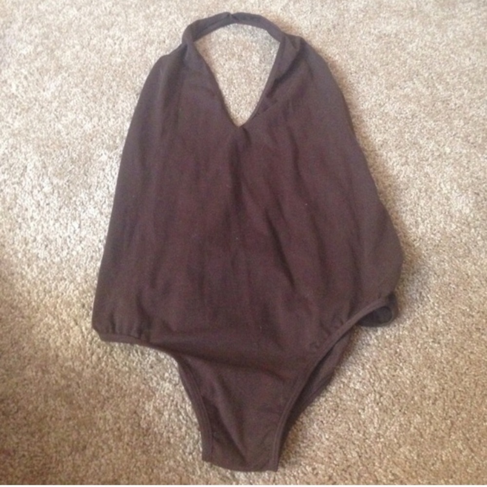 American Apparel halter brown bodysuit